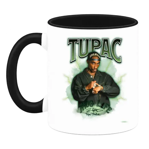 Tupac 2Pac Thug Life върху Чаша — Черна