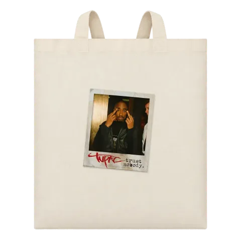 Tupac 2Pac Trust Nobody върху Чанта — Бежово