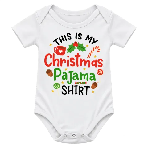 Коледа Christmas Pajama върху Боди — Бяло