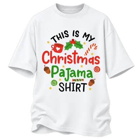 Коледа Christmas Pajama върху Овърсайз — Бяло