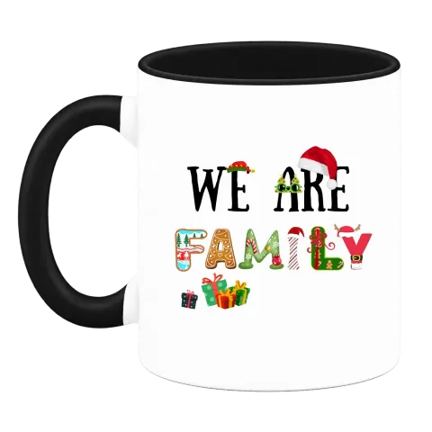 We are Family Коледно настроение върху Чаша — Черна