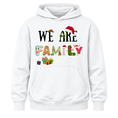 We are Family Коледно настроение върху Худи — Бяло