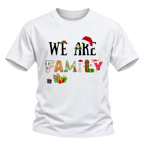 We are Family Коледно настроение върху Тениска — Бяло