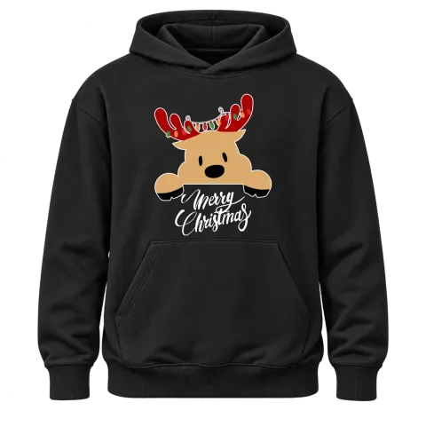 My first Merry Christmas Коледа върху Худи — Черно