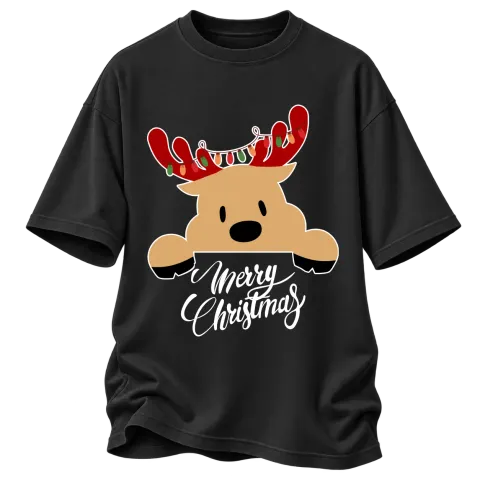 My first Merry Christmas Коледа върху Овърсайз — Черно