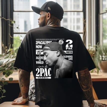 Овърсайз Мъжка Черна тениска 2Pac 92