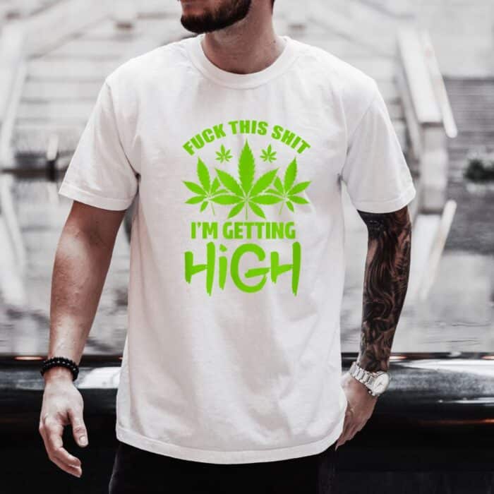 Мъжка бяла тениска Im Getting High