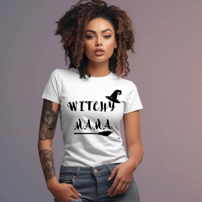 Дамска Хелоуин Тениска Witchy Mama