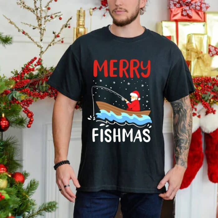 Коледна Тениска Merry Fishmas