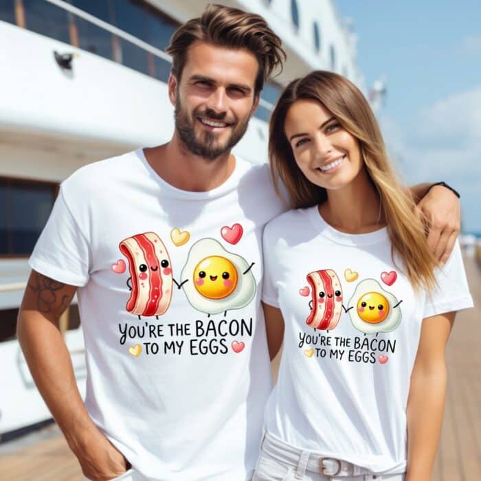 Тениски за двойки Bacon To My Eggs