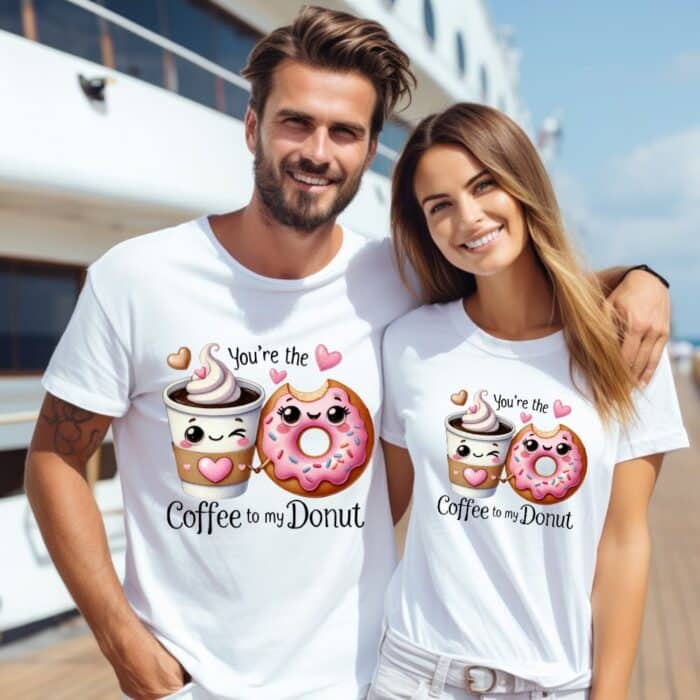 Тениска за двойки Coffee to my Donut